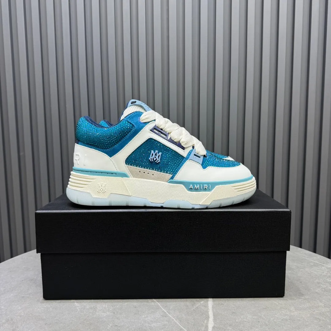 Men's men's shoes 💰800 AMIRI Amir Couple's new hot brick high street sneakers with bone sports shoes, toe-layer cowhide upper, upper side bones, purely hand-stitched, with good three-dimensional effect, customized metal LOGO, code number 35-44 (45, 46 customized)
